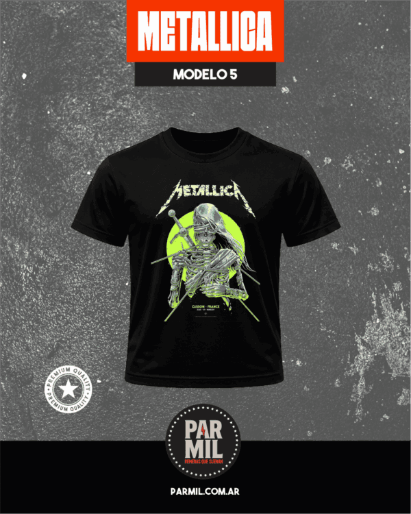 Remeras Par Mil - Metallica Modelo 5 Remeras Metallica