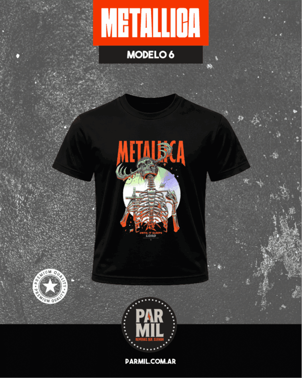 Remeras Par Mil - Metallica Modelo 6 Remeras Metallica