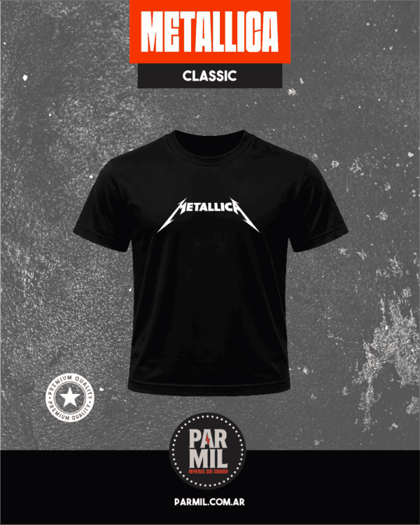 Remeras Par Mil - Metallica Negra Classic Remeras Metallica