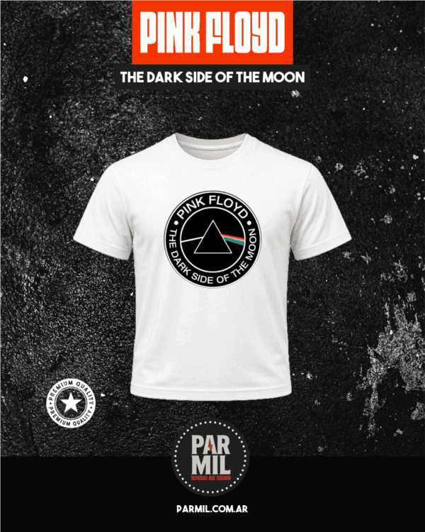 Remeras Par Mil - Pink Floyd The Dark side moon blanca Remeras Pink Floyd