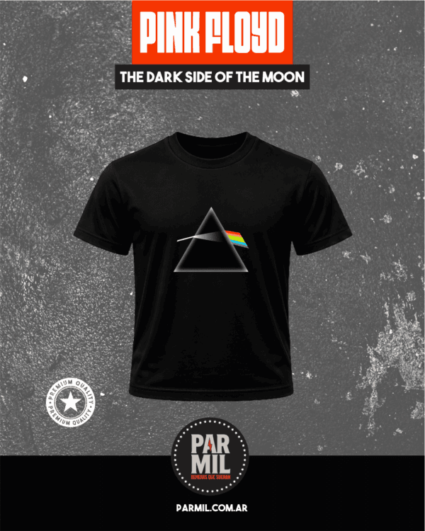 Remeras Par Mil - Pink Floyd The Dark side moon clasic negra Remeras Pink Floyd