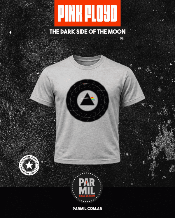 Remeras Par Mil - Pink Floyd The Dark side moon gris Remeras Pink Floyd
