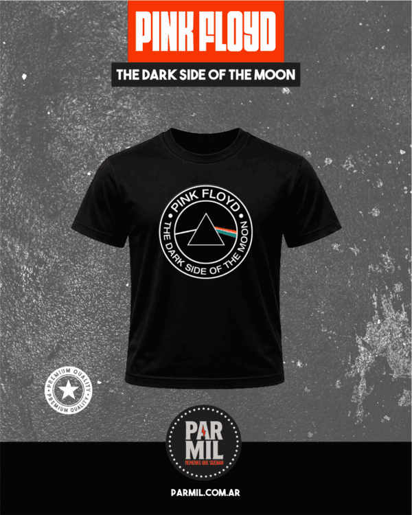 Remeras Par Mil - Pink Floyd The Dark side moon negra Remeras Pink Floyd