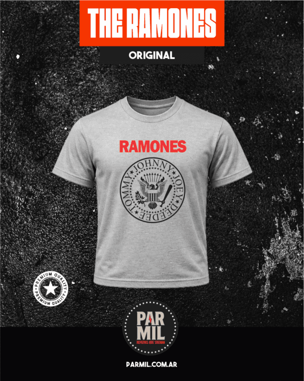 Remeras Par Mil - Ramones Original gris Remeras The Ramones