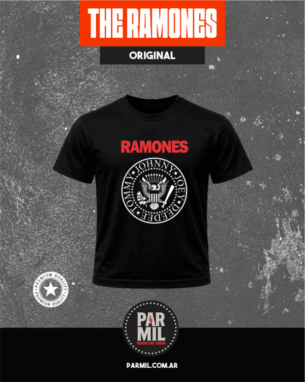 Remeras Par Mil - Ramones Original negra Remeras The Ramones