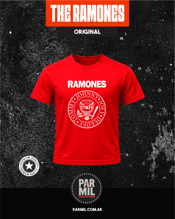 Remeras Par Mil - Ramones Original roja Remeras The Ramones