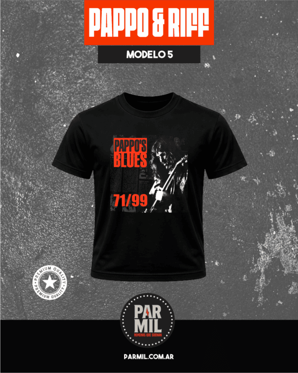 Remeras Par Mil - Pappo´s Blues & Riff Modelo 5 Remeras Pappo´s Blues & Riff